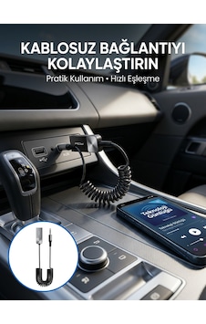 Lexroo Aux Girişli Cihazlar İçin Kablosuz Bluetooth Adaptörü Lexroo Aux Girişli Cihazlar İçin Kablosuz Bluetooth Adaptörü
