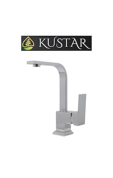 Kustar Kısa Lüx Köşeli Mix Aç Kapa Banyo Lavabo Bataryası Krom