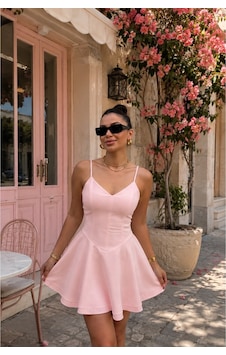 Gigi Wardrobe Rosalie Mini Şortlu Elbise Pembe Pembe Gigi Wardrobe Rosalie Mini Şortlu Elbise Pembe Pembe