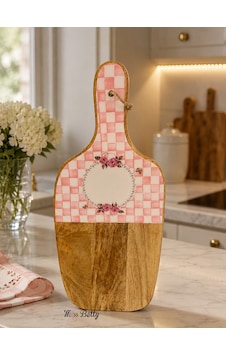 Rosadora Ahşap Kesme Ve Servis Tahtası Pembe