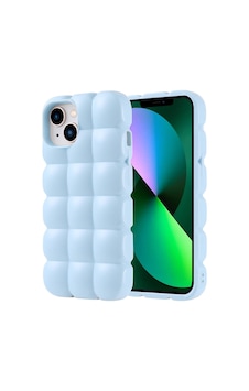 Apple Uyumlu iPhone 13 Kılıf Parlak Esnek Silikon Zore Dom Dom Kapak Mavi Apple Uyumlu iPhone 13 Kılıf Parlak Esnek Silikon Zore Dom Dom Kapak Mavi