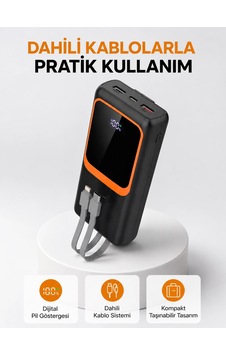 Powerbank 20000 Mah Dijital Ekranlı Ve Çok Kablolu Hızlı Şarj Cihazı - 14997 18.000 Mah Powerbank 20000 Mah Dijital Ekranlı Ve Çok Kablolu Hızlı Şarj Cihazı - 14997 18.000 Mah