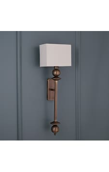 Elite Lighting Neptün Eskitme Renk Kaplama Kumaş Başlıklı Pilli Aplik