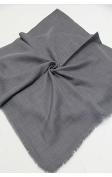 Melodi Scarf Kadın Tesettür Flamlı Eşarp Düz Flamlı Tülbent Gri Gri