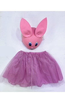 Tşan Kostümü Pembe - 23 Nisan Tşan Şapka Ve Tütü Etek Seti 2 Parça