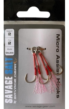 Savage Gear Micro Double Assist İğne No:2 2'li Paket Savage Gear Micro Double Assist İğne No:2 2'li Paket
