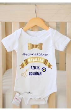 Hediyenza Azıcık Ucundan Sünnet Özel Tasarım Bebek Zıbın Pamuklu Çıtçıtlı Body Beyaz Hediyenza Azıcık Ucundan Sünnet Özel Tasarım Bebek Zıbın Pamuklu Çıtçıtlı Body Beyaz
