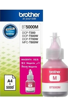 Brother BT5000M Magenta Kırmızı 5.000 Sayfa Şişe Mürekkep DCP-T300-310-500-510-700-710 MFC-T800 Brother BT5000M Magenta Kırmızı 5.000 Sayfa Şişe Mürekkep DCP-T300-310-500-510-700-710 MFC-T800