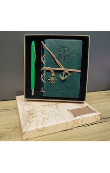 Hediyelik Defter Kalem Kutulu Set Yeşil Çok Renkli Hediyelik Defter Kalem Kutulu Set Yeşil Çok Renkli