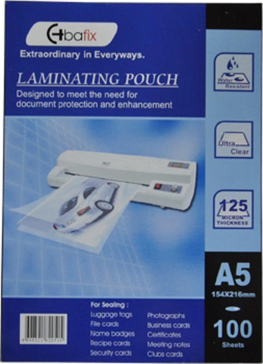 A-5 Laminasyon Filmi 125 Micron 100 Lü 1 Paket 100 Adet A-5 Laminasyon Filmi 125 Micron 100 Lü 1 Paket 100 Adet
