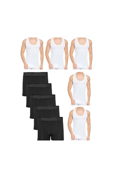Black Swallow Erkek 5'li Pamuklu Likralı Boxer Atlet Takım Beyaz Black Swallow Erkek 5'li Pamuklu Likralı Boxer Atlet Takım Beyaz