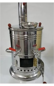 Zarif İş 8.5 L Çift Musluklu Odunlu Semaver Inox