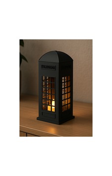 İngiliz Telefon Kabini Mumluk 3d Baskı Dekoratif Tealight Mum Tutucu Siyah İngiliz Telefon Kabini Mumluk 3d Baskı Dekoratif Tealight Mum Tutucu Siyah