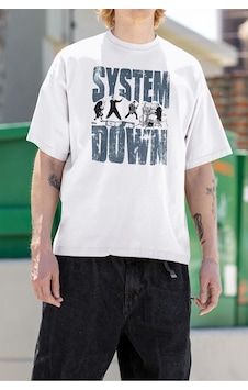 System Of A Down Baskılı Unisex Oversize Tişört Beyaz System Of A Down Baskılı Unisex Oversize Tişört Beyaz