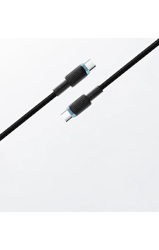 Ven-dens Vd-dc09cc 60 W Pd Type-c To Type-c Hızlı Şarj Ve Veri Kablosu, 1 Metre, Örgü Kaplama, Siyah
