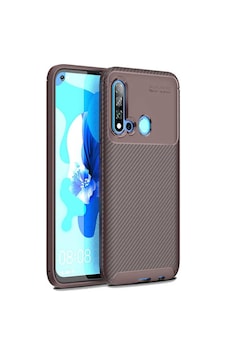 Huawei P20 Lite 2019 Kılıf Kamera Çıkıntılı Karbon Fiber Dokulu Renk Atmaz Kapak Negro