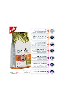 Exclusion Düşük Tahıllı Monoprotein Sığır Etli Ve Narlı Küçük Irk Yavru Köpek Maması 2 KG Exclusion Düşük Tahıllı Monoprotein Sığır Etli Ve Narlı Küçük Irk Yavru Köpek Maması 2 KG