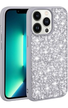 Apple Uyumlu iPhone 12 Pro Max Kılıf Parlak Taşlı Tasarım Stone Linea Kapak