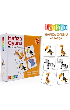 Edukido Neşeli Hayvanlar Hafıza Kartları