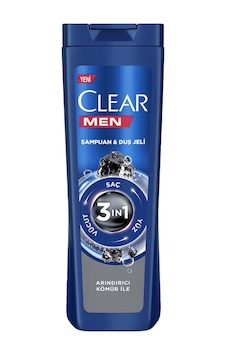 Clear Men 3in1 Şampuan & Duş Jeli 350 Ml Deep Clean Arındırıcı Kömür 2'li Ekonomik Paket - 2 Ad Tarı Clear Men 3in1 Şampuan & Duş Jeli 350 Ml Deep Clean Arındırıcı Kömür 2'li Ekonomik Paket - 2 Ad Tarı