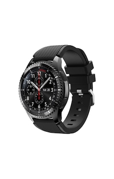 Samsung Gear S3 Gear Watch 3 45mm Uyumlu Silikon Kordon Kayış Siyah Samsung Gear S3 Gear Watch 3 45mm Uyumlu Silikon Kordon Kayış Siyah