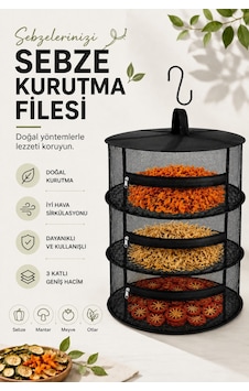 Tineke 3 Katlı Fermuarlı Meyve Sebze Kurutma Filesi Katlanabilir Doğal Kurutma Sepeti Siyah Siyah Tineke 3 Katlı Fermuarlı Meyve Sebze Kurutma Filesi Katlanabilir Doğal Kurutma Sepeti Siyah Siyah