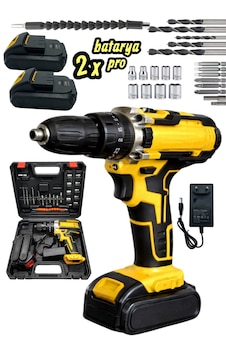 Moonshop VD024 Çift Akülü Çantalı Şarjlı Matkap 24 Parça Seti Akülü Vidalama