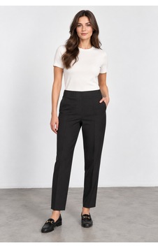 Bihan Store Kadın Beli Lastikli Cepli Boru Paça Pantolon W27-1578 - Siyah Bihan Store Kadın Beli Lastikli Cepli Boru Paça Pantolon W27-1578 - Siyah