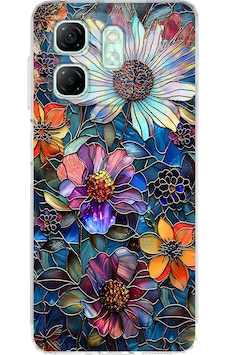 Printify Infinix Hot 50i İle Uyumlu Vitray Mücevher Flora Tasarımlı Şeffaf Silikon Kılıf Şeffaf Printify Infinix Hot 50i İle Uyumlu Vitray Mücevher Flora Tasarımlı Şeffaf Silikon Kılıf Şeffaf