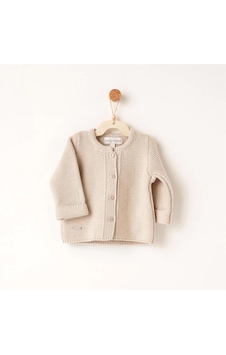 Andywawa Knitwear Basic Triko Bebek Ceket Ac26344 Bej Andywawa Knitwear Basic Triko Bebek Ceket Ac26344 Bej