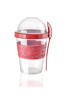 Meyve Hazneli Kaşıklı Portatif Yoğurt Kabı Kırmızı - 600 Ml. Nocolor-3e473e6d Meyve Hazneli Kaşıklı Portatif Yoğurt Kabı Kırmızı - 600 Ml. Nocolor-3e473e6d