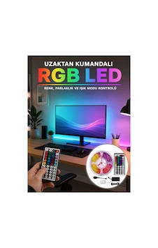 Uzaktan Kumandalı Rgb Şerit Led 5 Metre 12v 5050 Smd Çok Renkli Dekoratif Işık Seti Tek Renk Uzaktan Kumandalı Rgb Şerit Led 5 Metre 12v 5050 Smd Çok Renkli Dekoratif Işık Seti Tek Renk