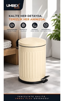 Umbex Plus- 5 Lt Amortisörlü Krem Renk Yavaş Kapanır Çöp Kovası Banyo Ve Mutfaklarınızda Kullanıma Uygun İç Kovalı Umbex Plus- 5 Lt Amortisörlü Krem Renk Yavaş Kapanır Çöp Kovası Banyo Ve Mutfaklarınızda Kullanıma Uygun İç Kovalı
