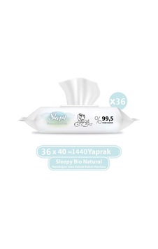 Sleepy Bio Natural Yenidoğan Islak Bebek Bakım Havlusu 36x40 1440 Yaprak Tekli