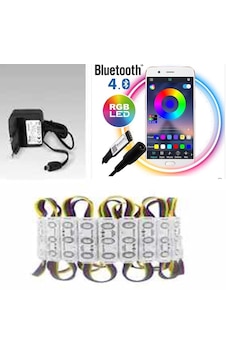 Bluetooth Telefon Kontrol Müzik Rgb Modül Led 10 Adet Adaptör Hed Bluetooth Telefon Kontrol Müzik Rgb Modül Led 10 Adet Adaptör Hed