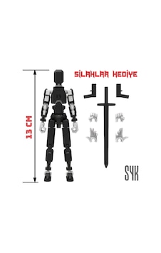 Robot 13 Dummy Siyah Beyaz Tüm Eklemleri Hareketli Aksiyon Figürü Oyuncak Robot 13 Dummy Siyah Beyaz Tüm Eklemleri Hareketli Aksiyon Figürü Oyuncak
