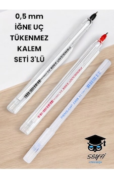 0,5 Mm İğne Uç Tükenmez Kalem Seti 3'lü Çok Renkli 0,5 Mm İğne Uç Tükenmez Kalem Seti 3'lü Çok Renkli