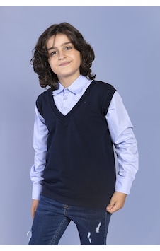 Toontoy Kids Toontoy Erkek Çocuk Süveterli Okul Gömlek Mavi Toontoy Kids Toontoy Erkek Çocuk Süveterli Okul Gömlek Mavi