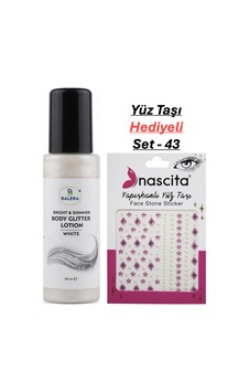 Vücut Losyonu Beyaz Simli 125 Ml & Yüz Taşı Hediyeli-43