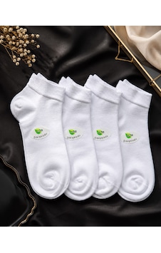 Çorap Vitrini 4'lü Paket Unisex Dikişsiz Bambu Patik Çorap Seti - Beyaz Kısa Babet Çorabı Çorap Vitrini 4'lü Paket Unisex Dikişsiz Bambu Patik Çorap Seti - Beyaz Kısa Babet Çorabı