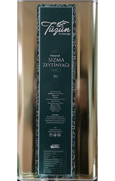 Tüzün Tüzün Natural Sızma Zeytinyağı Teneke 5 L Tüzün Tüzün Natural Sızma Zeytinyağı Teneke 5 L
