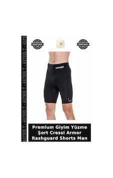 Astrid T Premium Giyim Yüzme Şort Cressi Armor Rashguard Shorts Man Siyah