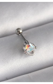 316l Çelik Gümüş Renk Zirkon Taşlı Kalp Tragus Piercing Diğer 22876610