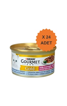 Gourmet Gold Çifte Lezzetli Ispanaklı Sos İçerisinde Okyanus Balıklı Yetişkin Kedi Konservesi 85gr X 24 Adet Gourmet Gold Çifte Lezzetli Ispanaklı Sos İçerisinde Okyanus Balıklı Yetişkin Kedi Konservesi 85gr X 24 Adet
