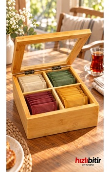 Bymyhand Bambu 4 Bölmeli Çay Kutusu Dekoratif Kutu Çok Amaçlı Kutu Kahverengi Bymyhand Bambu 4 Bölmeli Çay Kutusu Dekoratif Kutu Çok Amaçlı Kutu Kahverengi