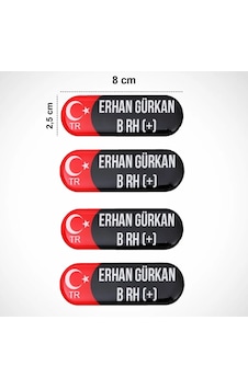 Kişiye Özel Kan Grubu Damla Sticker Seti 4 Parça Kişiye Özel Kan Grubu Damla Sticker Seti 4 Parça