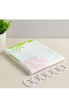 Pvc Banyo Duş Perdesi 90x180 Cm - 2'li, 12 Halka Renkli