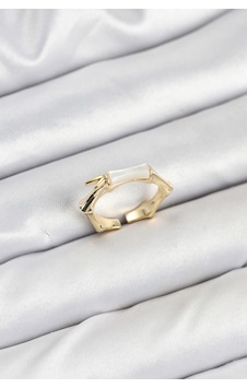 Pirinç Gold Renk Kemik Model Kadın Yüzük Çok Renkli Pirinç Gold Renk Kemik Model Kadın Yüzük Çok Renkli