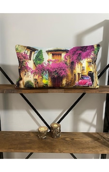Pembe Vosvos Baskılı Dekoratif Yastık Kılıfı 30 x 55 cm