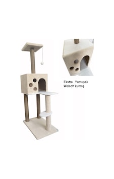 Nursoft Kedi Tırmalama ve Oyun Evi 120 CM Nursoft Kedi Tırmalama ve Oyun Evi 120 CM
